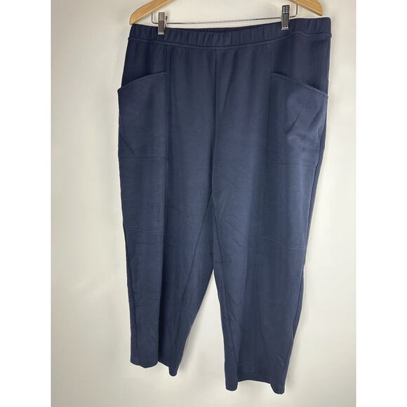 J. Jill Fit Sleek Double Knit Seamed Crop Pants Navy Blue Women's Plus Size 2X - Picture 5 of 13